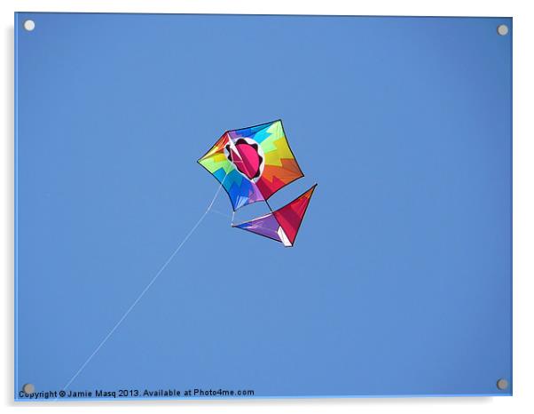 Colourful Kite Flying Acrylic by Anna Lewis
