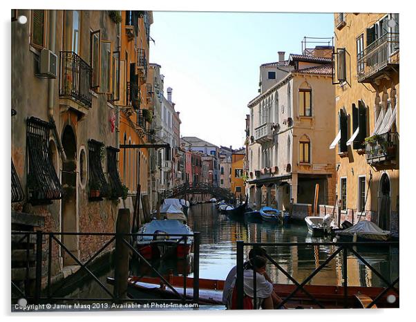 Venetian Canal Acrylic by Anna Lewis