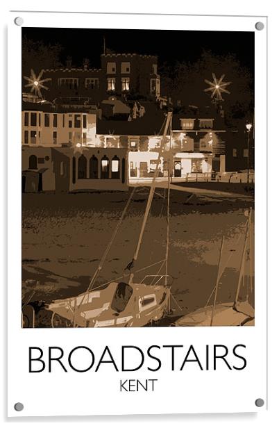 Broadstairs, Kent, railway print, beach Acrylic by Karen Slade