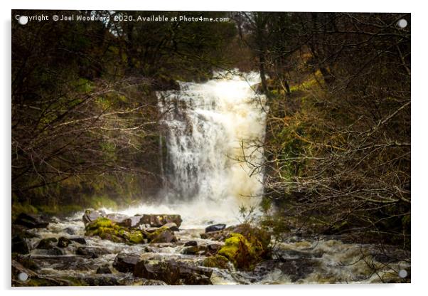 Blaen y Glyn Isaf Waterfall, Brecon Beacons Acrylic by Joel Woodward
