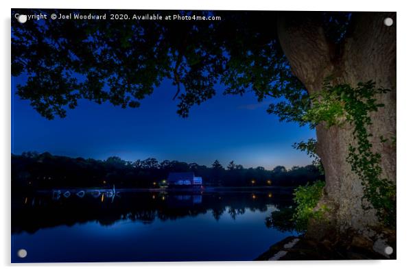 Llandrindod Wells Lake (Blue Hour) Acrylic by Joel Woodward