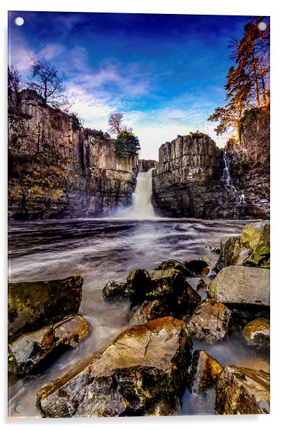 High Force Waterfall Acrylic by Dave Hudspeth Landscape Photography