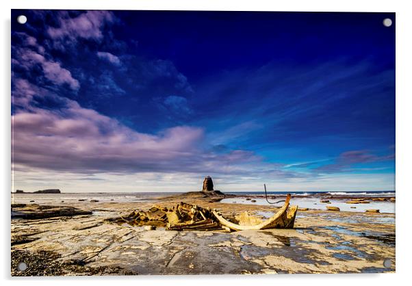 The Wreck and The Nab Acrylic by Dave Hudspeth Landscape Photography