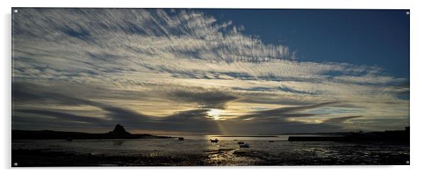   Lindisfarne Castle, Northumberland Panoramic Acrylic by Dave Hudspeth Landscape Photography