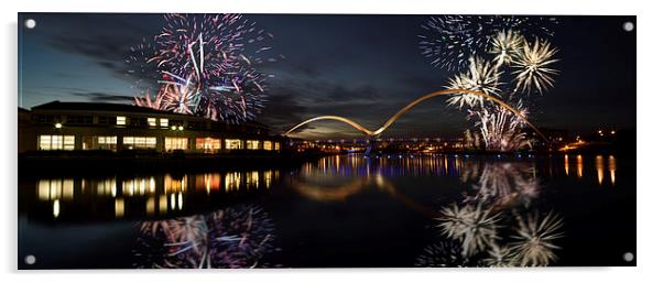 Infinity Fireworks Panoramic Acrylic by Dave Hudspeth Landscape Photography