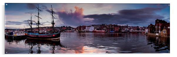  Whitby Town Panoramic Acrylic by Dave Hudspeth Landscape Photography