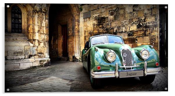Jaguar classic car  Acrylic by Jon Fixter