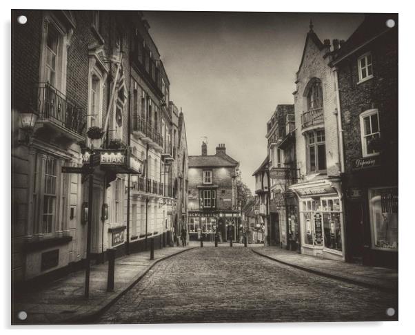 Cathedral quarter Lincoln a (wet plate  simulation Acrylic by Jon Fixter