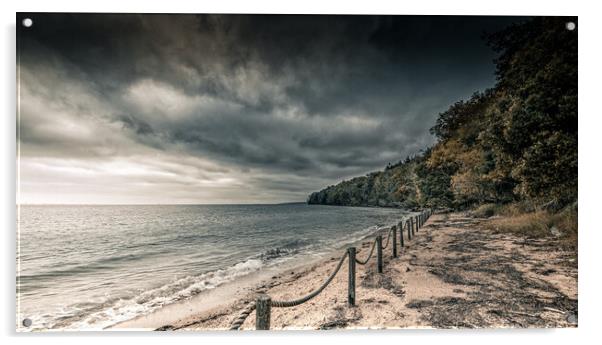 Dark Skies over the beach Acrylic by Ian Johnston  LRPS