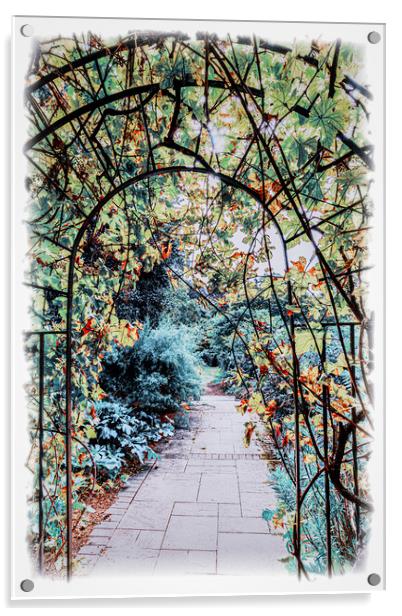 Through the arch and into the garden Acrylic by Ian Johnston  LRPS