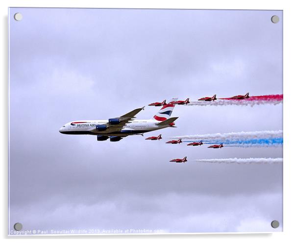 Airbus A380-841 British Airways Acrylic by Paul Scoullar