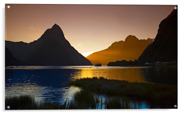Milford Sound Sunset Acrylic by