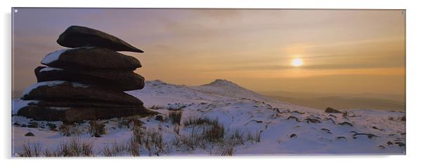 Cornwall: Winter on Showery Tor Acrylic by Rob Parsons