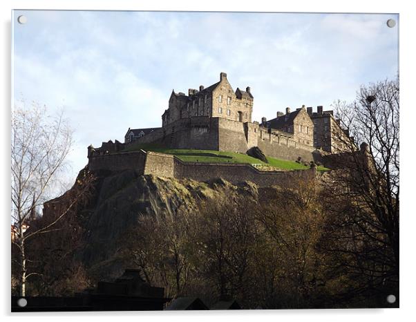 Edinburgh Castle Acrylic by Sam Anderson