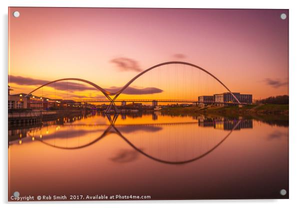 Infinity Bridge over the River Tees, Stockton Acrylic by Rob Smith