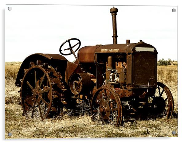 Old Tractor Acrylic by Mary Lane