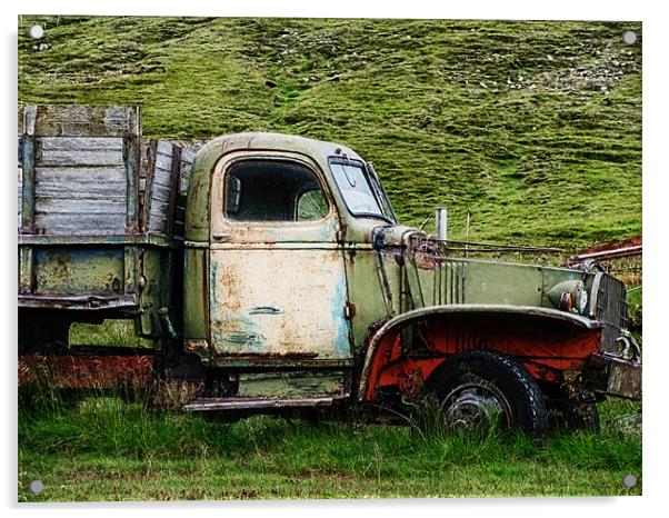 Old Truck Acrylic by Mary Lane