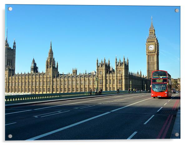 London Bus by Parliament Acrylic by Mark Jefferson