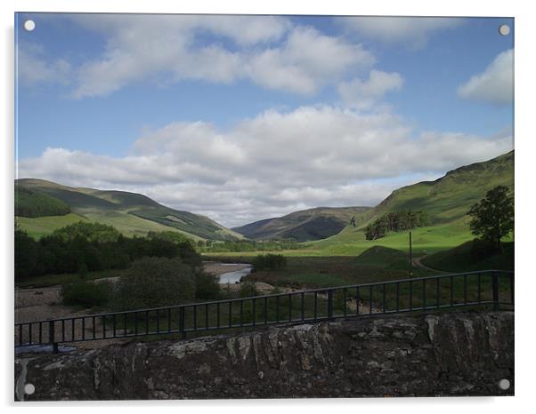 Valley of Glenshee Acrylic by Debbie Johnstone Bran