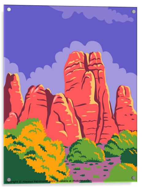 Canyonlands National Park in Moab Utah Utah United States WPA Poster Art Color Acrylic by Aloysius Patrimonio