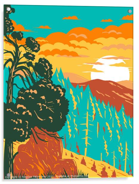 Mount Shasta and Pilot Rock from the Pacific Crest Trail in Cascade-Siskiyou National Monument located in California WPA Poster Art Acrylic by Aloysius Patrimonio