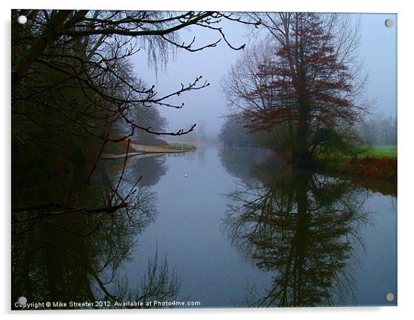 Misty Morning on the river Acrylic by Mike Streeter