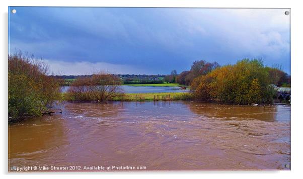 River Stour in Flood Acrylic by Mike Streeter