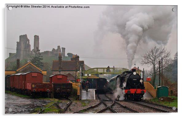 Leaving Corfe Acrylic by Mike Streeter