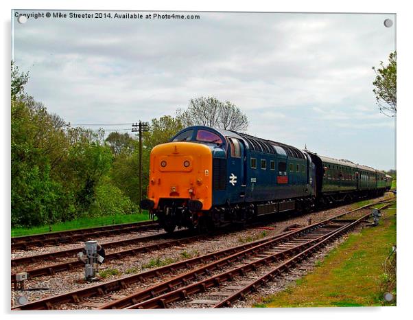 Deltic at Corfe Acrylic by Mike Streeter