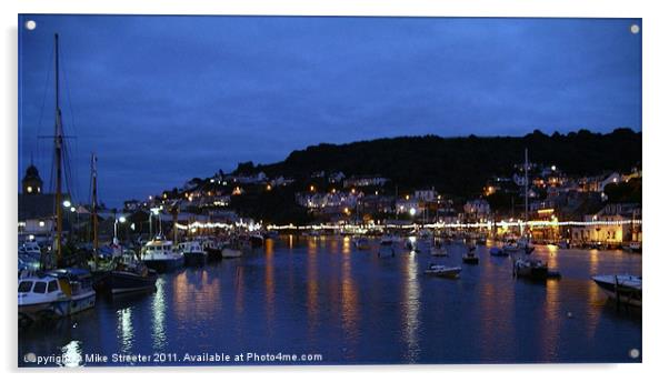 Night-time Looe Acrylic by Mike Streeter