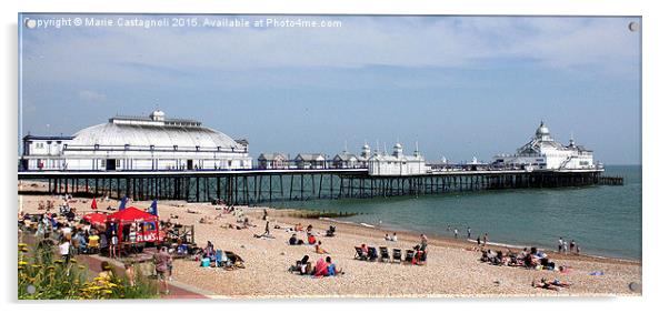  Eastbourne Pier & Beach Acrylic by Marie Castagnoli