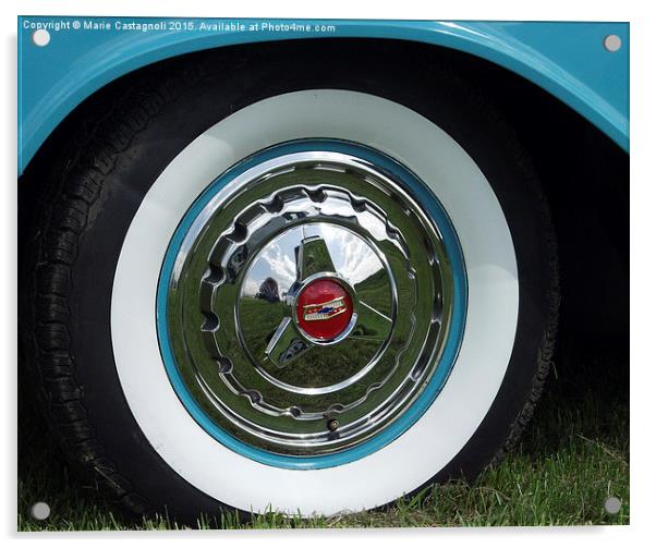  50's white wall Tyres Acrylic by Marie Castagnoli