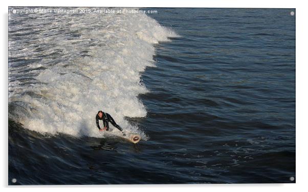  Riding The Surf Acrylic by Marie Castagnoli