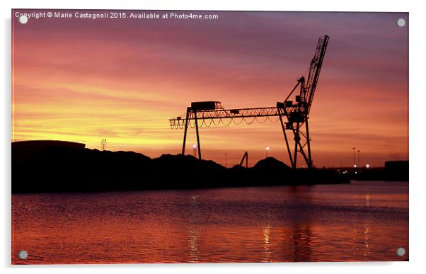 Tilbury Docks At Sun Rise Acrylic by Marie Castagnoli