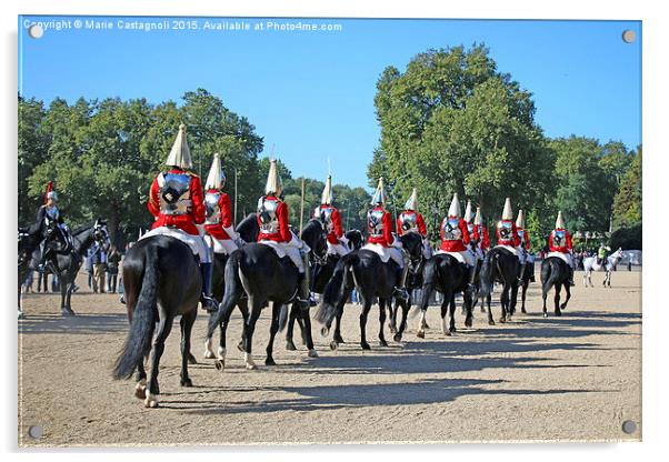  Marching off Up The Mall Acrylic by Marie Castagnoli