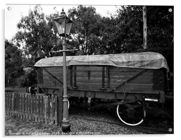 Old Coal Wagon Acrylic by Marie Castagnoli