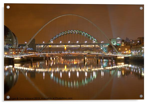 Tyne Bridges, Newcastle Upon Tyne Acrylic by Tom Hibberd