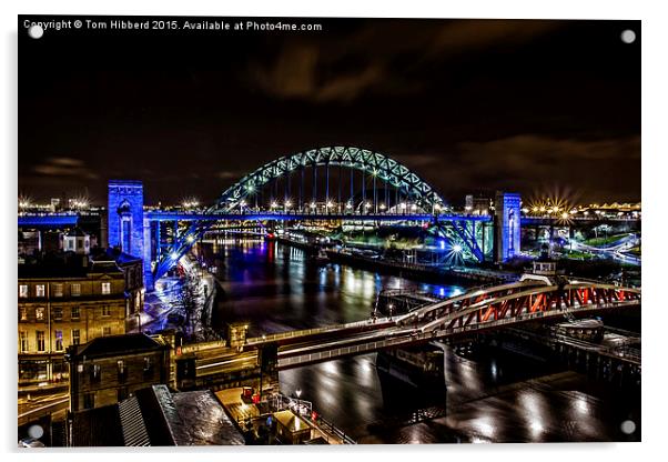  Tyne Bridge and the River Tyne, Newcastle Acrylic by Tom Hibberd