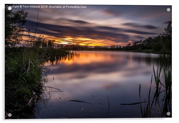  Sunset across Big Water Lake Acrylic by Tom Hibberd