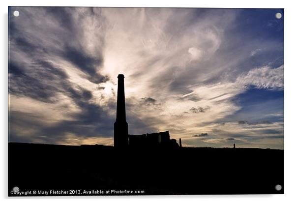 Geevor Tin Mine Acrylic by Mary Fletcher