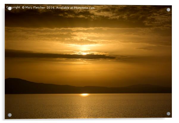 Golden Sunset Acrylic by Mary Fletcher