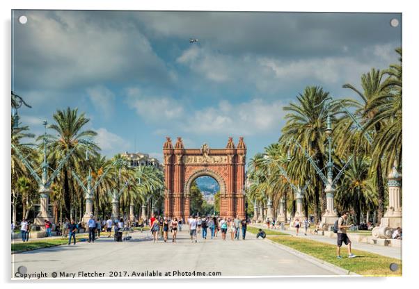 Arc de Triomf, Barcelona Acrylic by Mary Fletcher