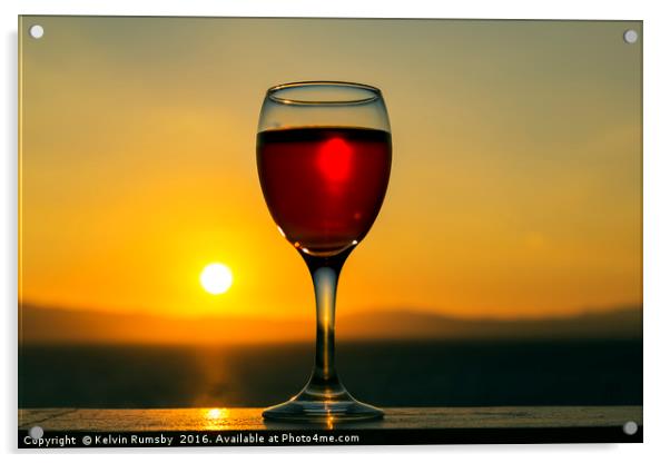Glass of wine Acrylic by Kelvin Rumsby