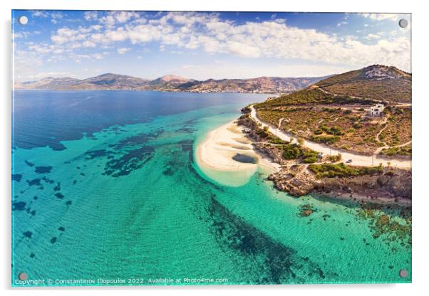 The beach Megali Ammos of Marmari in Evia, Greece Acrylic by Constantinos Iliopoulos