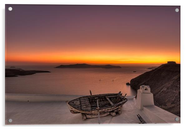 Santorini, Greece Acrylic by Constantinos Iliopoulos