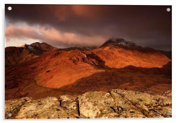 Sunrise - Snowdonia Acrylic by Kevin OBrian