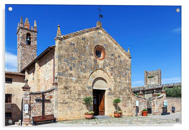 Chuch at Monteriggione  Acrylic by Ian Duffield