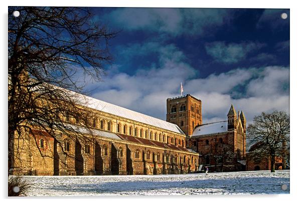  St Albans Abbey in the Snow Acrylic by Ian Duffield