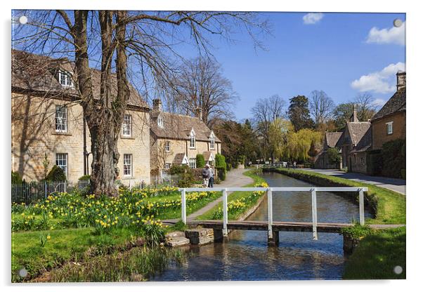Lower Slaughter in Spring  Acrylic by Ian Duffield
