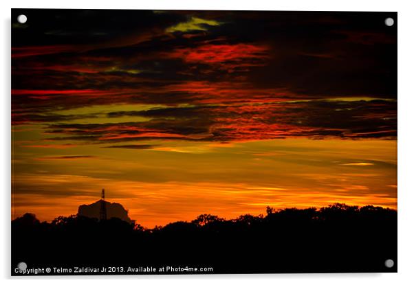 Sunset view in Rimba Acrylic by Telmo Zaldivar Jr